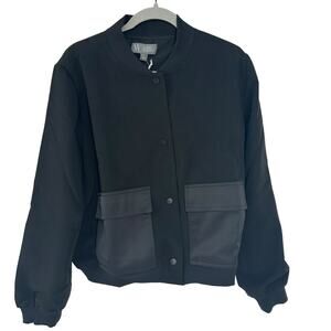 NEW Worthington + Jason Bolden Black Snap Front Jacket Sz Large